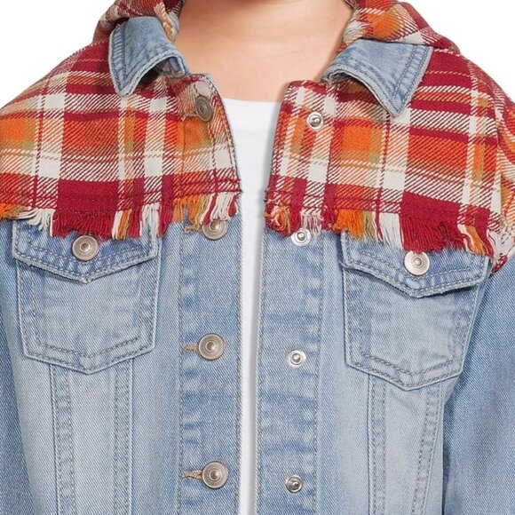 Wonder Nation Toddler Blue Denim & Plaid Jean Jacket, Size 12M-5T - NWT - Picture 5 of 6